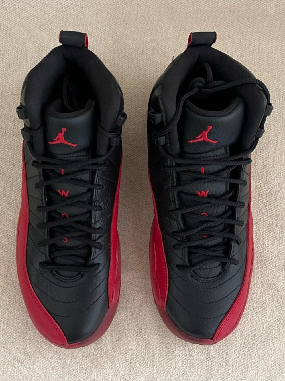 Size 6Y / 7.5w - Nike Air Jordan 12 Retro GS Flu Game 2025 Black Red 153265-002 - Picture 2 of 9
